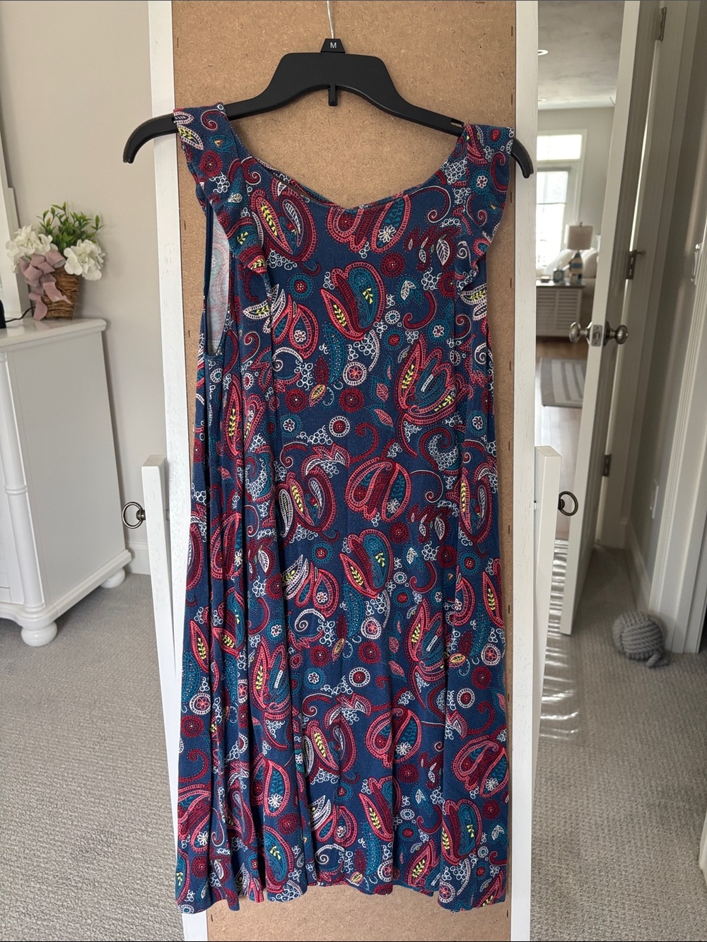 LOFT Blue Paisley Sleeveless Midi Dress
